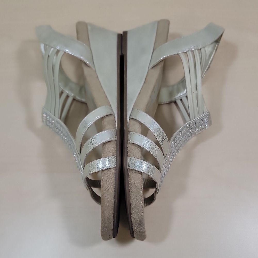 Kelly & Katie Valka Silver Rhinestone Strappy Gladiator Sandal - Picture 9 of 12